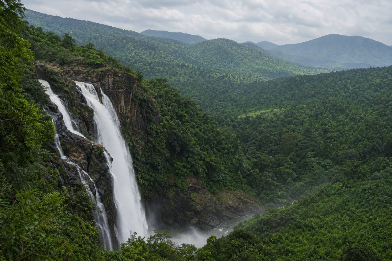 Duduma waterfall and green forest valley in Koraput, Odisha